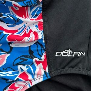 DOLPHIN Women’s Aquashape Swimsuit 1 Piece Tummy Control Floral Blue/Red Blk. 12
